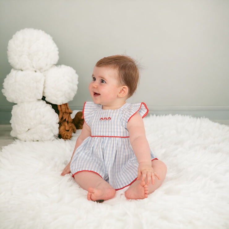 Blue & White Gingham Dress Set