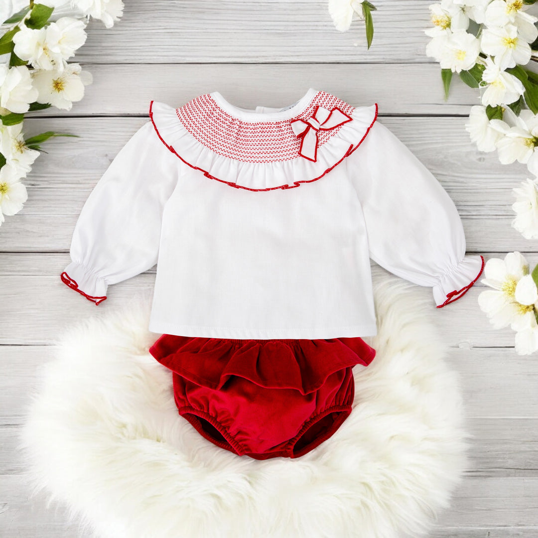 Babidu White & Red Shirt & Jam Pant Set