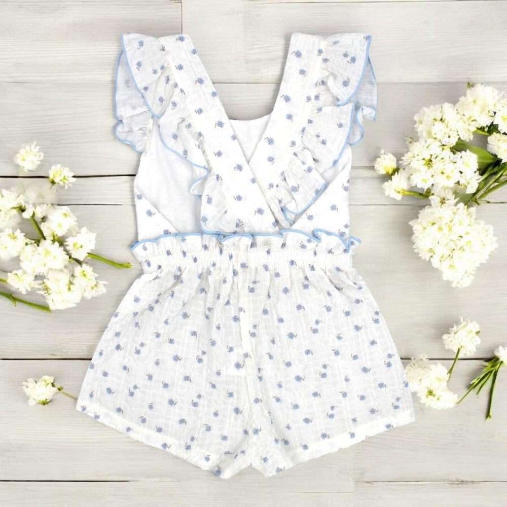 Rapife White & Blue Floral Jumpsuit