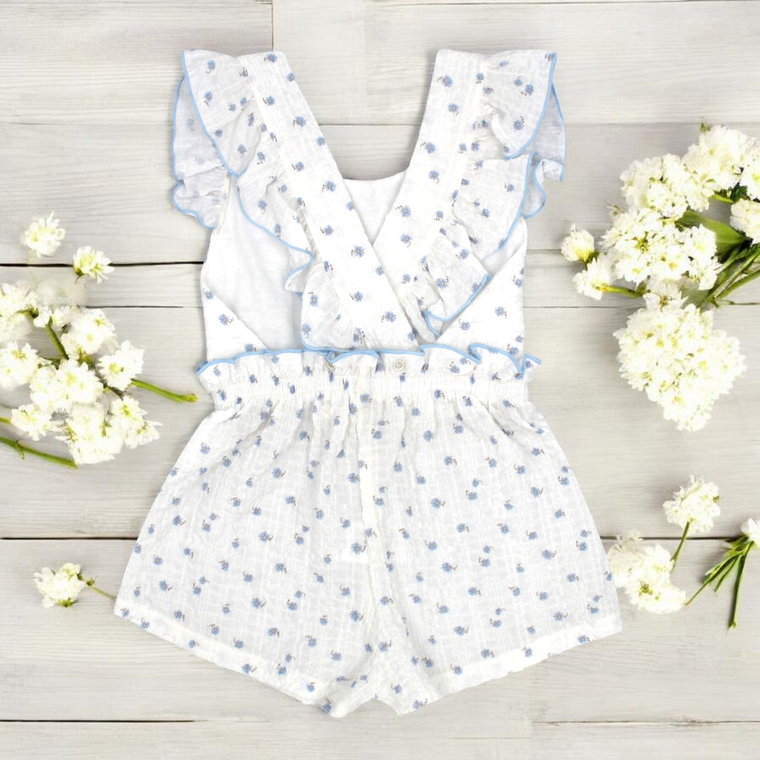 Rapife White & Blue Floral Jumpsuit