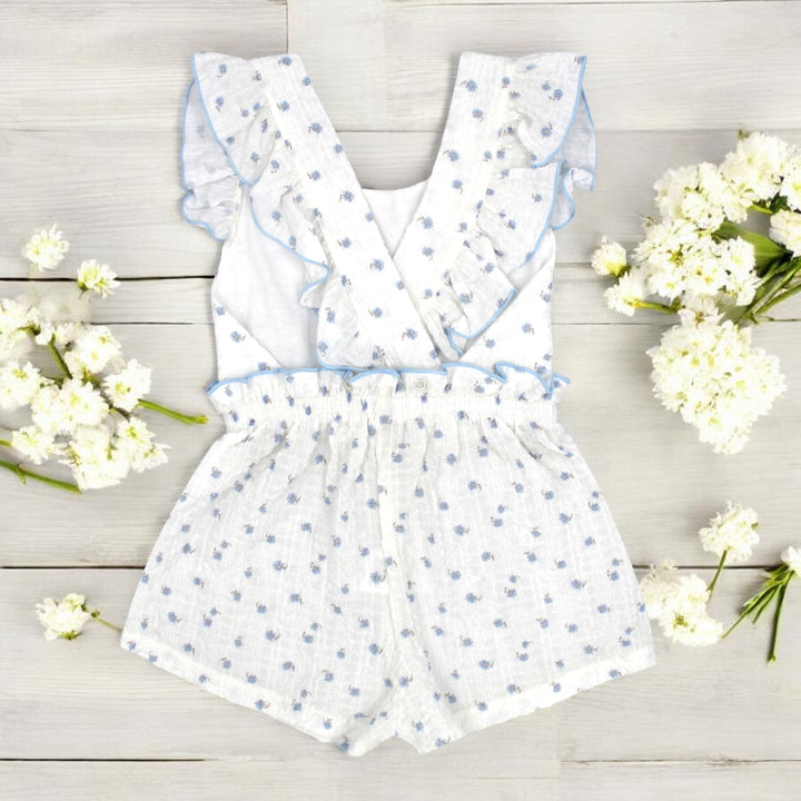 Rapife White & Blue Floral Jumpsuit