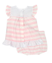 Pink & White Candy Stripe T Shirt & Bloomers