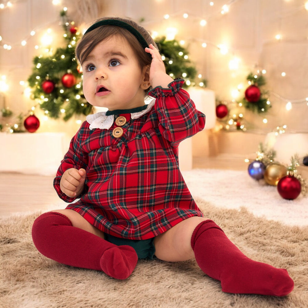 Rapife Red & Green Tartan Dress & Bloomers