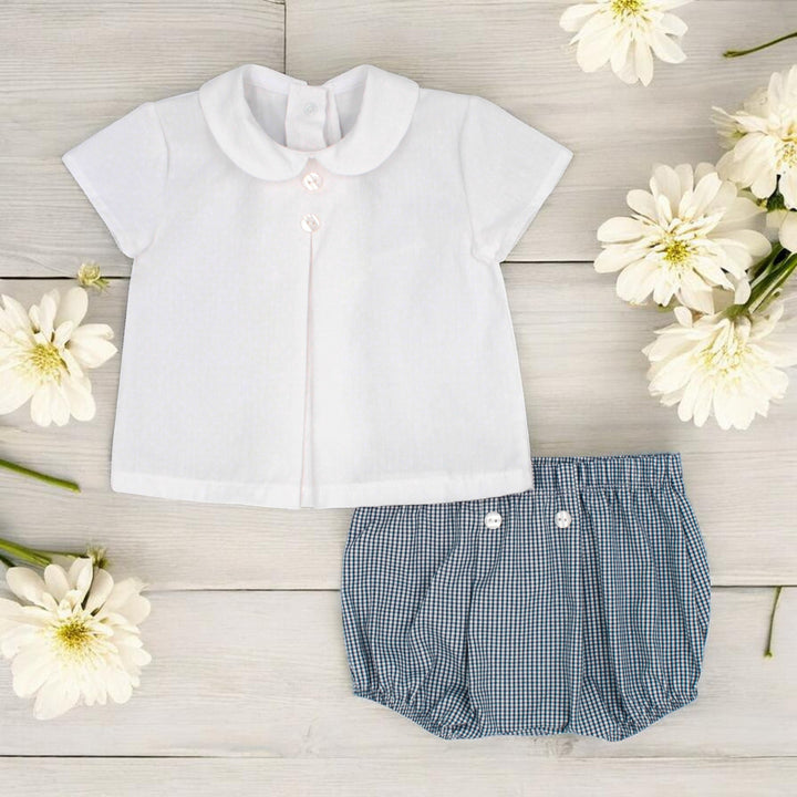 Rapife White Shirt & Blue Gingham Jam Pants