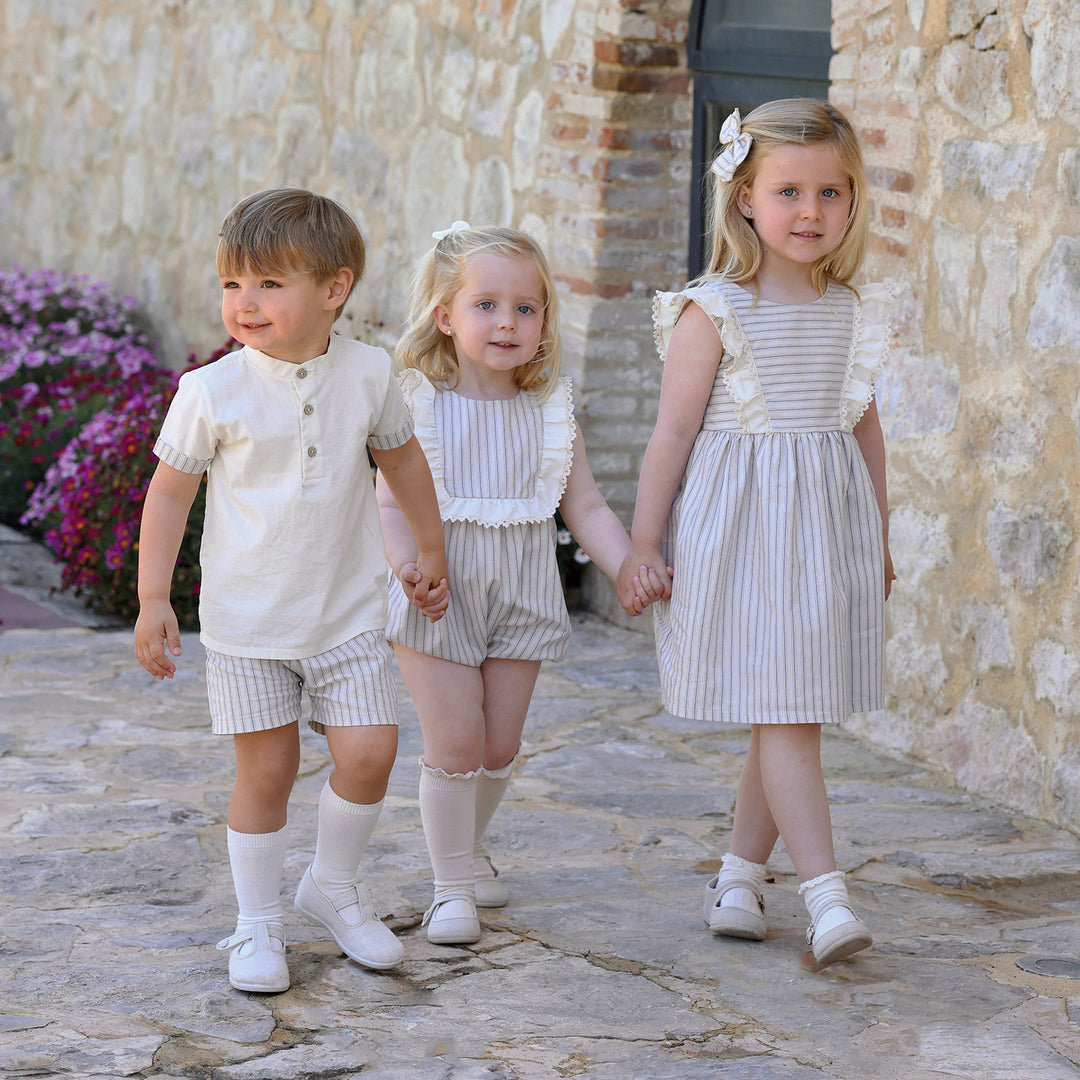 Rapife Boys Cream Shirt & Shorts Set