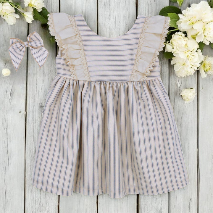 Rapife Camel & Blue Stripe Dress