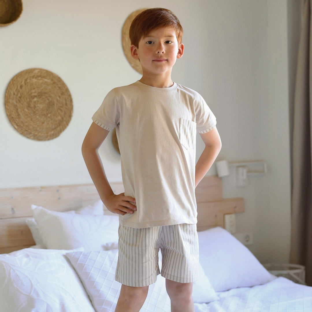 Rapife Boys camel T Shirt & Shorts Set