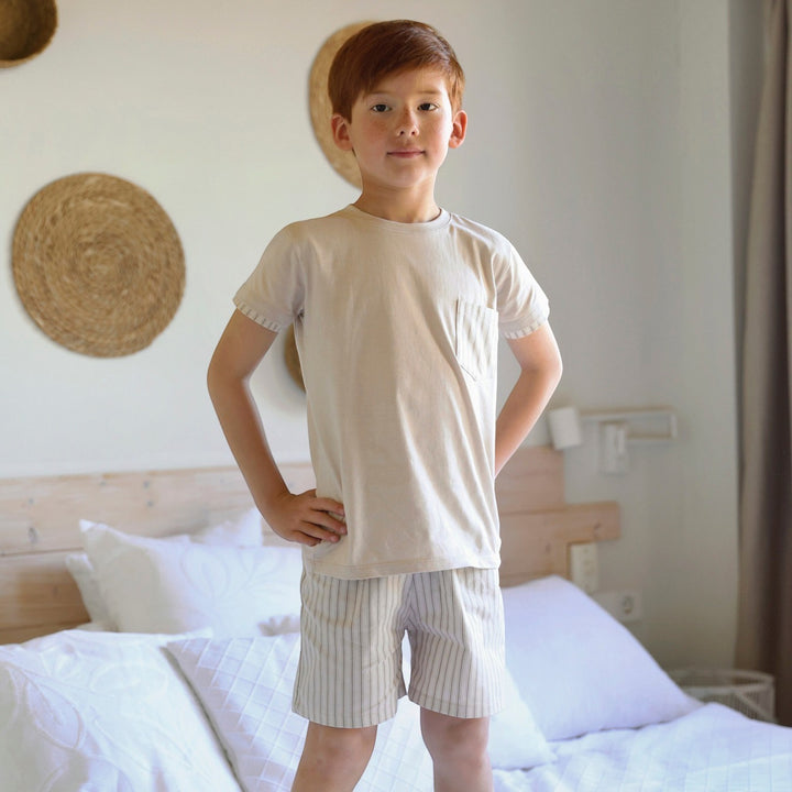 Rapife Boys camel T Shirt & Shorts Set