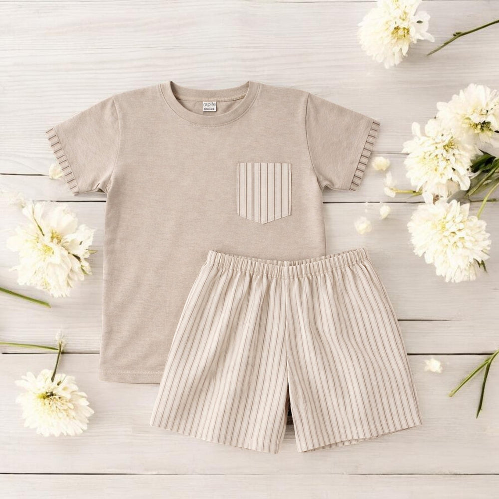 Rapife Boys camel T Shirt & Shorts Set