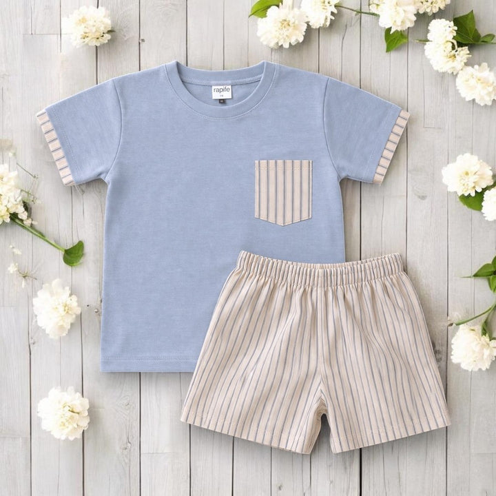 Rapife Boys Blue T Shirt & Shorts Set
