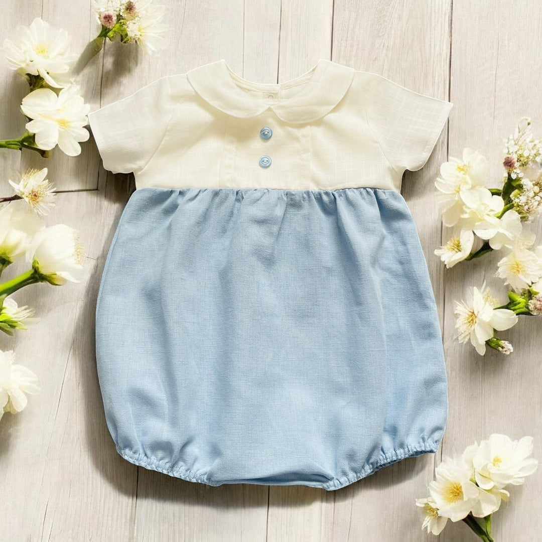 Rapife Ivory & Blue Romper