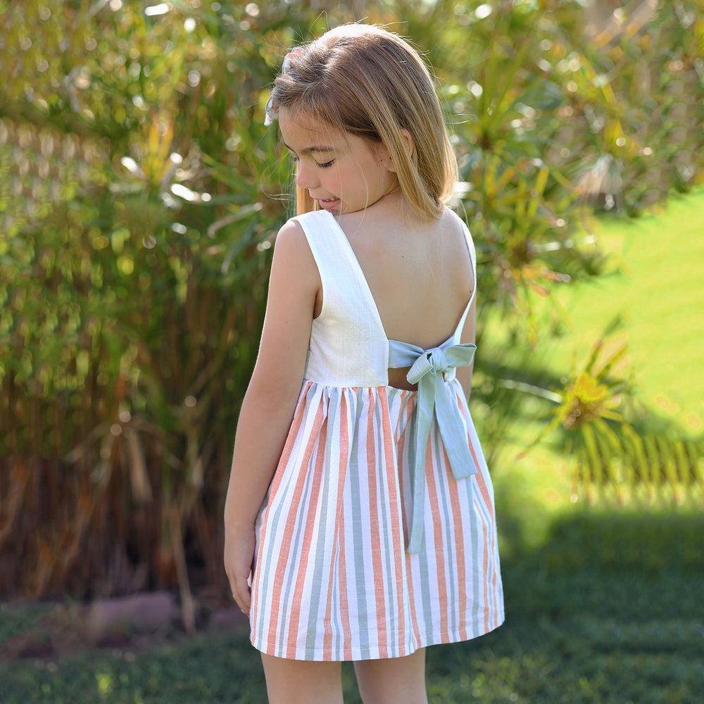 Rapife Orange Mint & White Stripe Dress