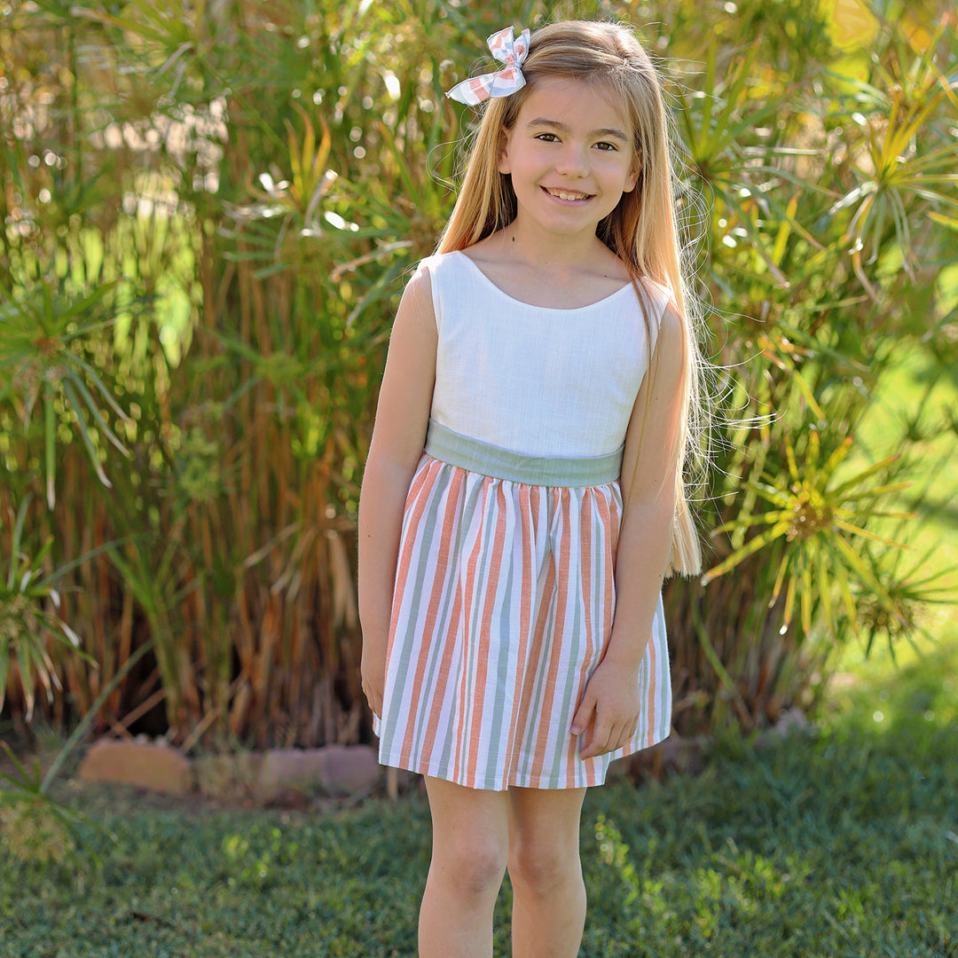 Rapife Orange Mint & White Stripe Dress