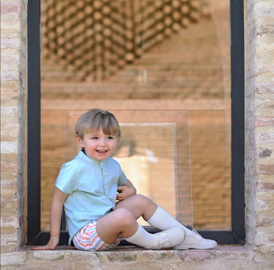 Boys Mint Green Shirt & Shorts Set