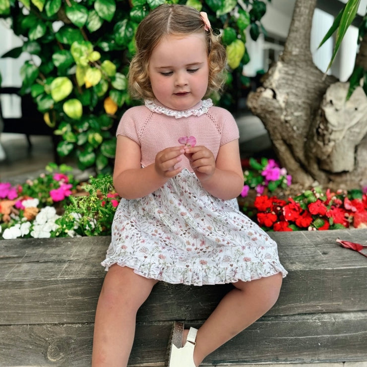 Dusky Pink Half Knit Dress