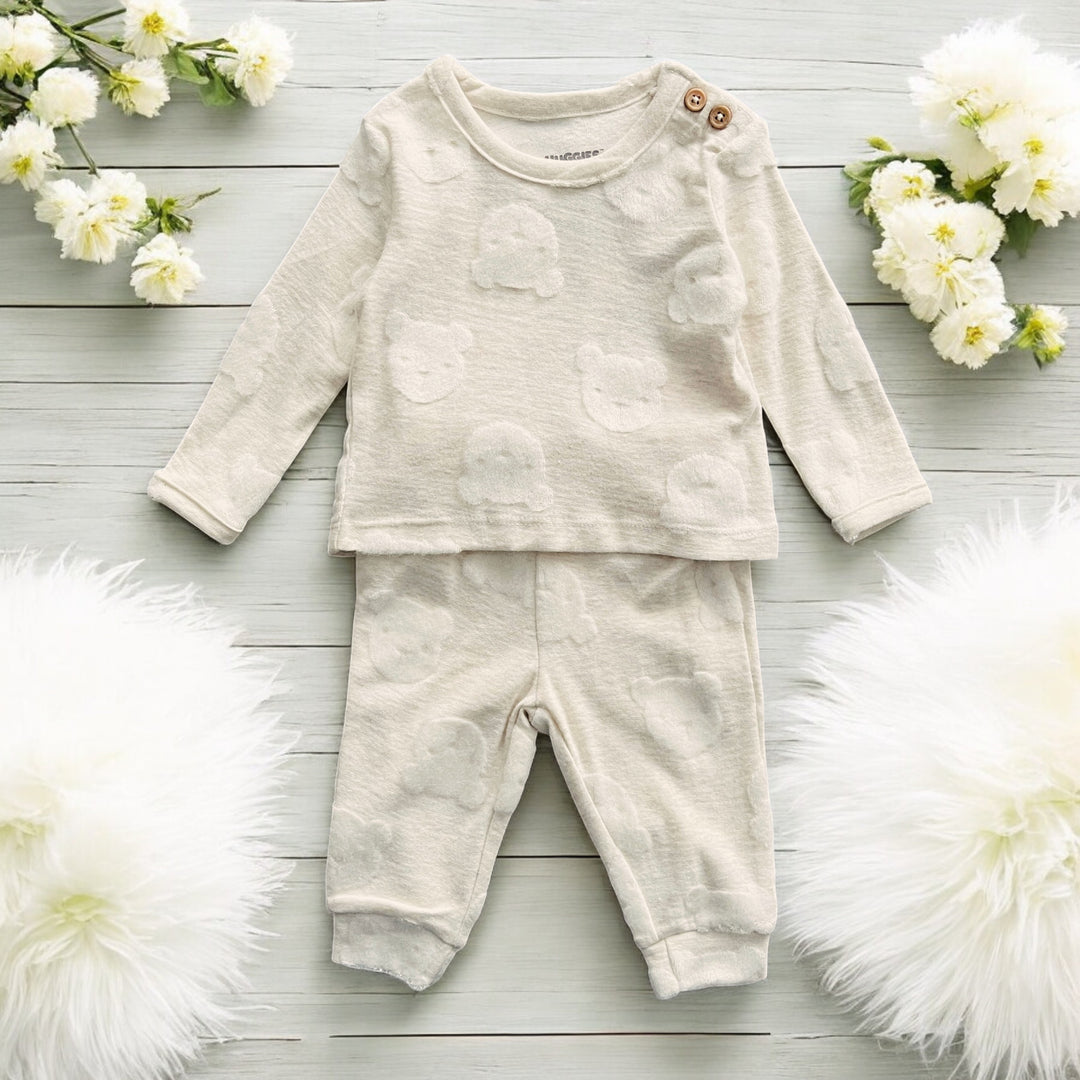 Huggies Ecru Bear Top & Bottoms