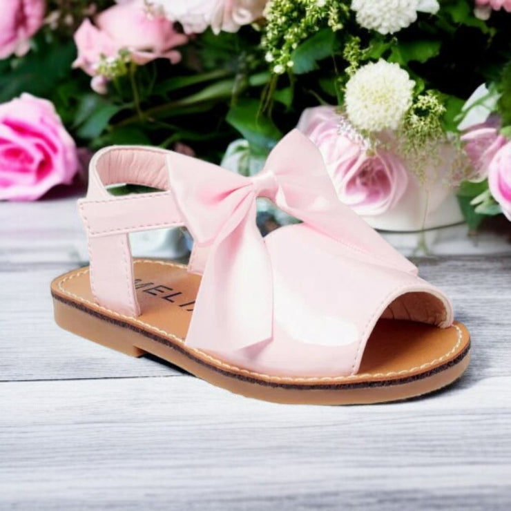 Melia Pink Patent Bow Sandals