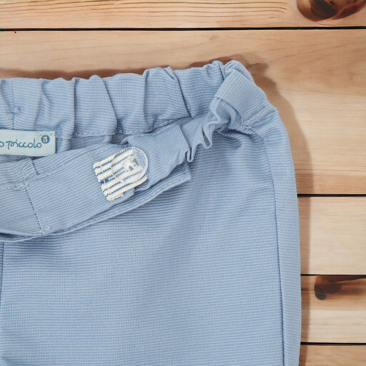 Blue & White Stripe Shirt & Shorts Set