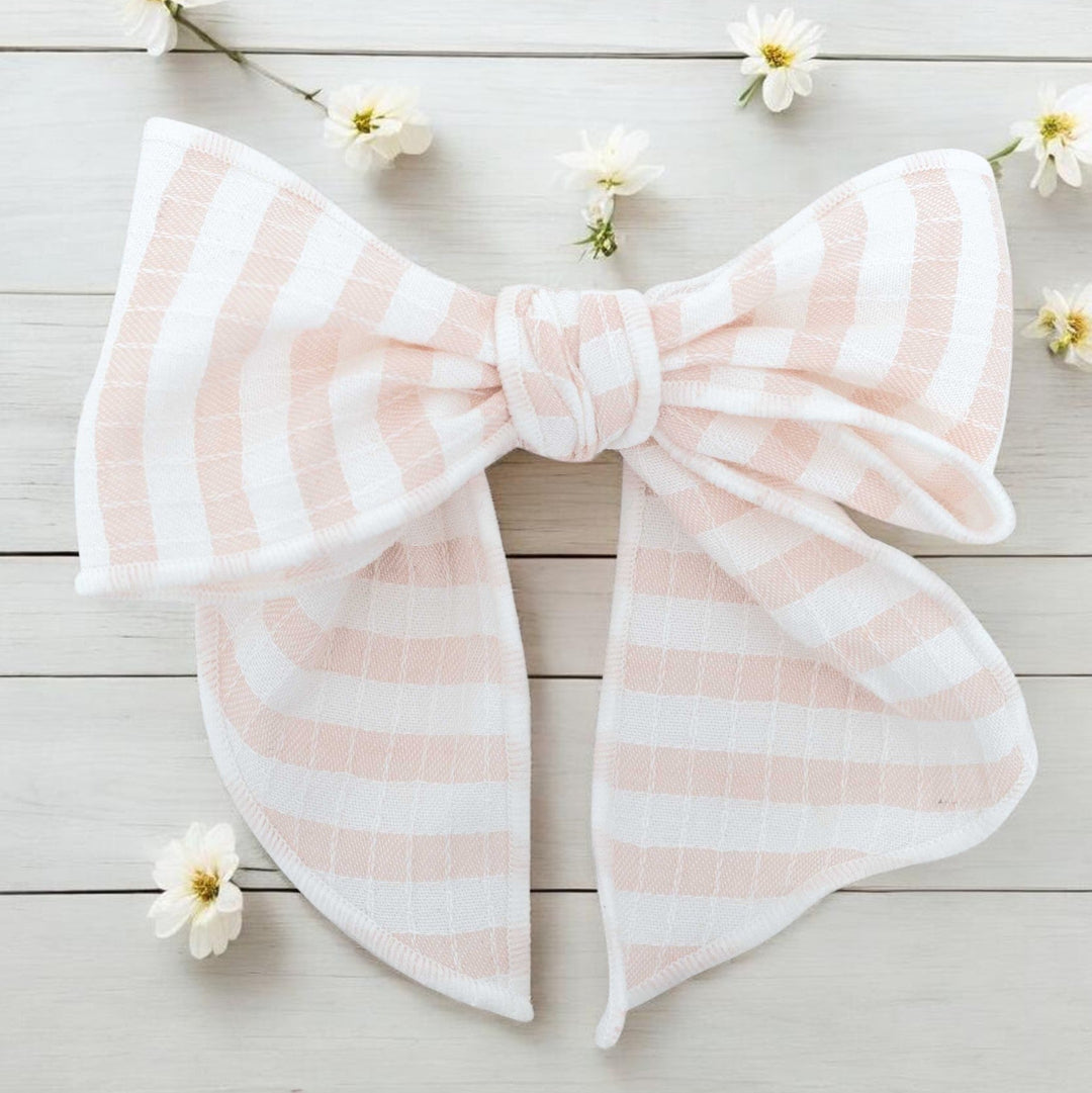 Calamaro Peachy Pink Bow Hair Slide