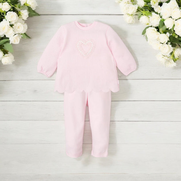 Tutto Piccolo Pink Tulle Heart Leggings Set Bows Baby Boutique