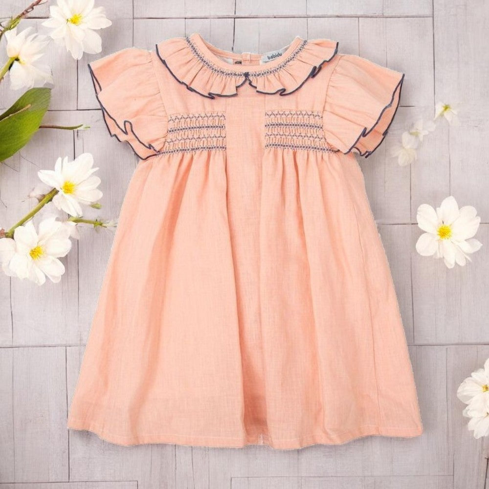 Babidu Pink & Navy Smocked Dress
