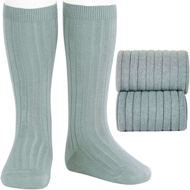 Condor Dry Green Wide Ribbed Knee High Spanish Socks