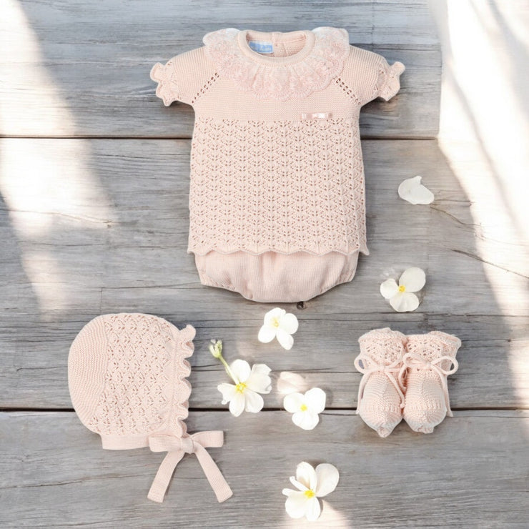 Mac Ilusion Nude Knitted Four Piece Jam Pant Set
