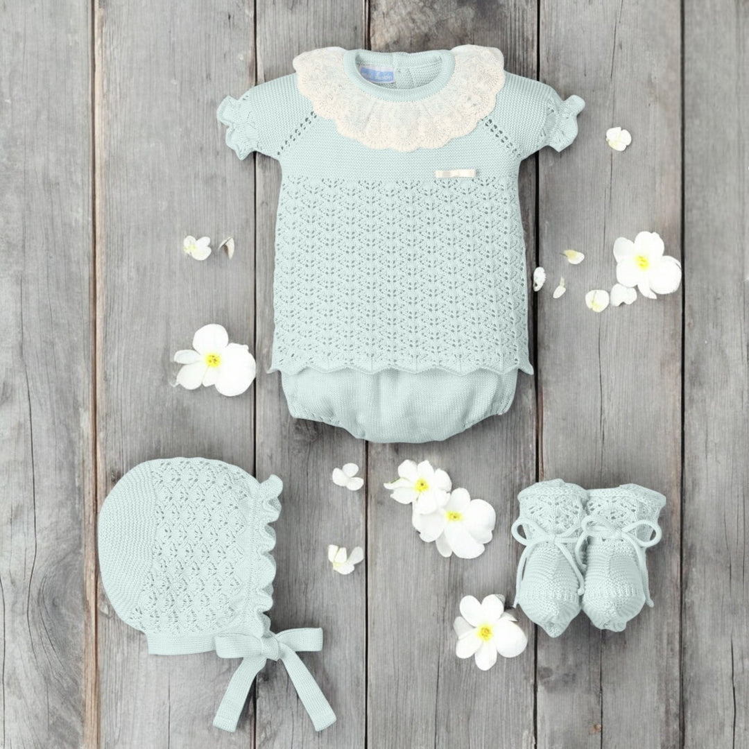 Mac Ilusion Pastel Green Knitted Four Piece Jam Pant Set