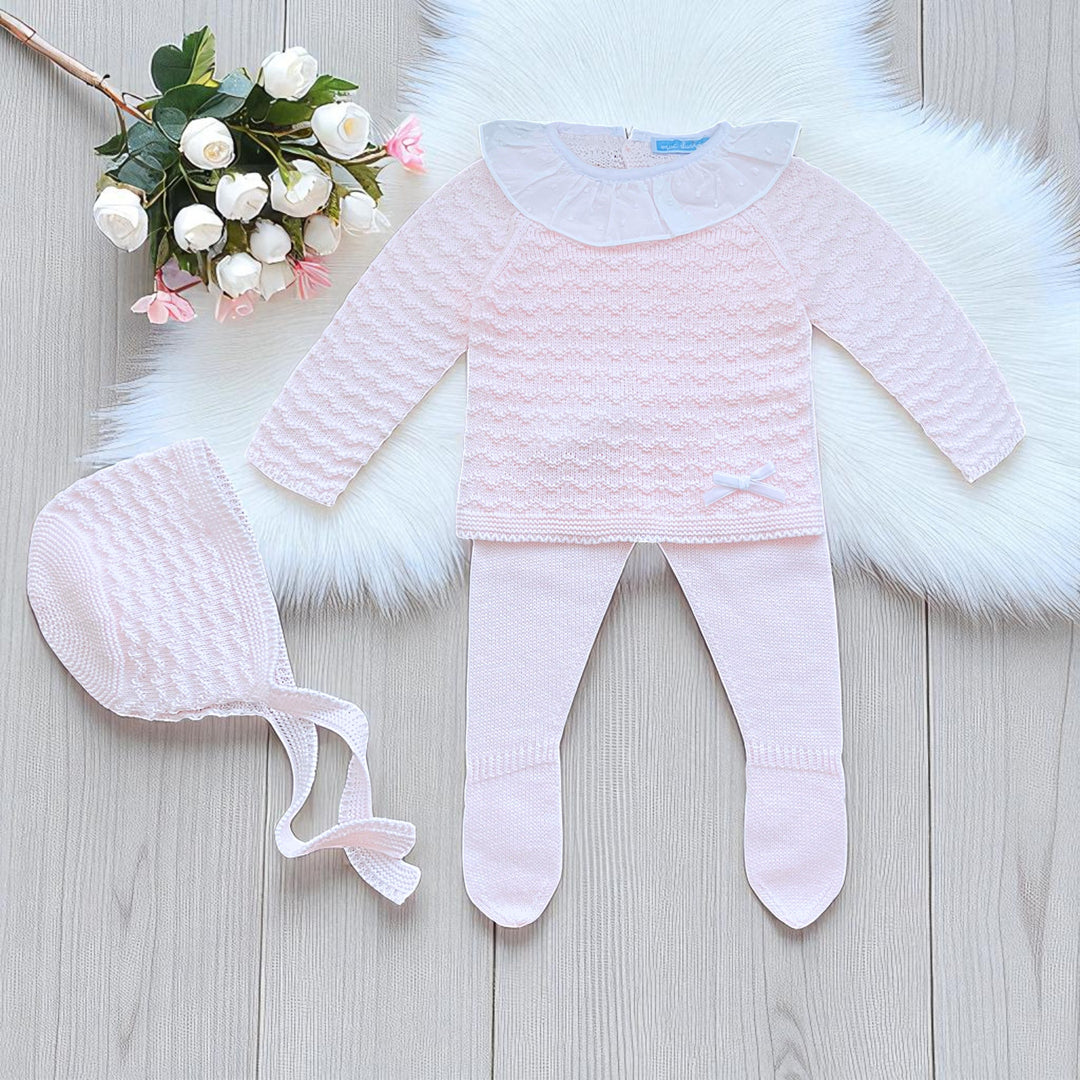 Mac Ilusion Baby Pink Three Piece Knitted Set