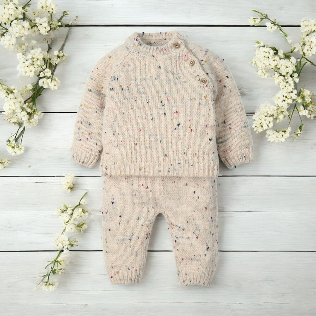 Mac ilusion Oatmeal Chunky Knitted Top & Bottoms