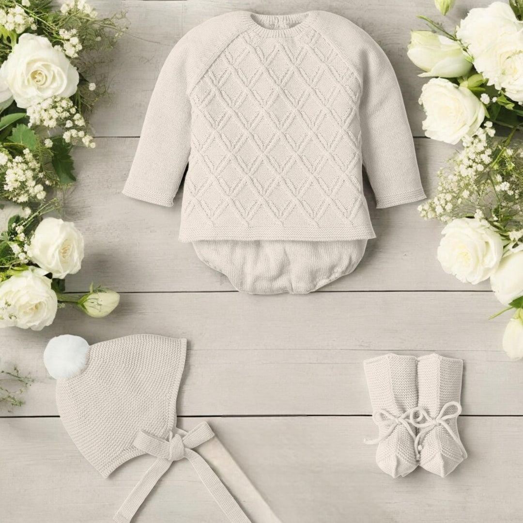 Mac illusion Oatmeal Knitted Jam Pants Set