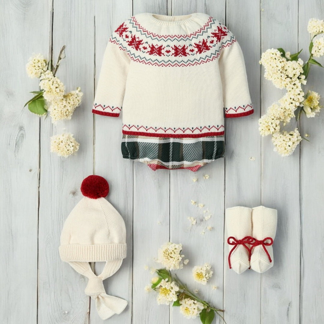 Mac Ilusion Oatmeal & Red Tartan Jam Pants Set
