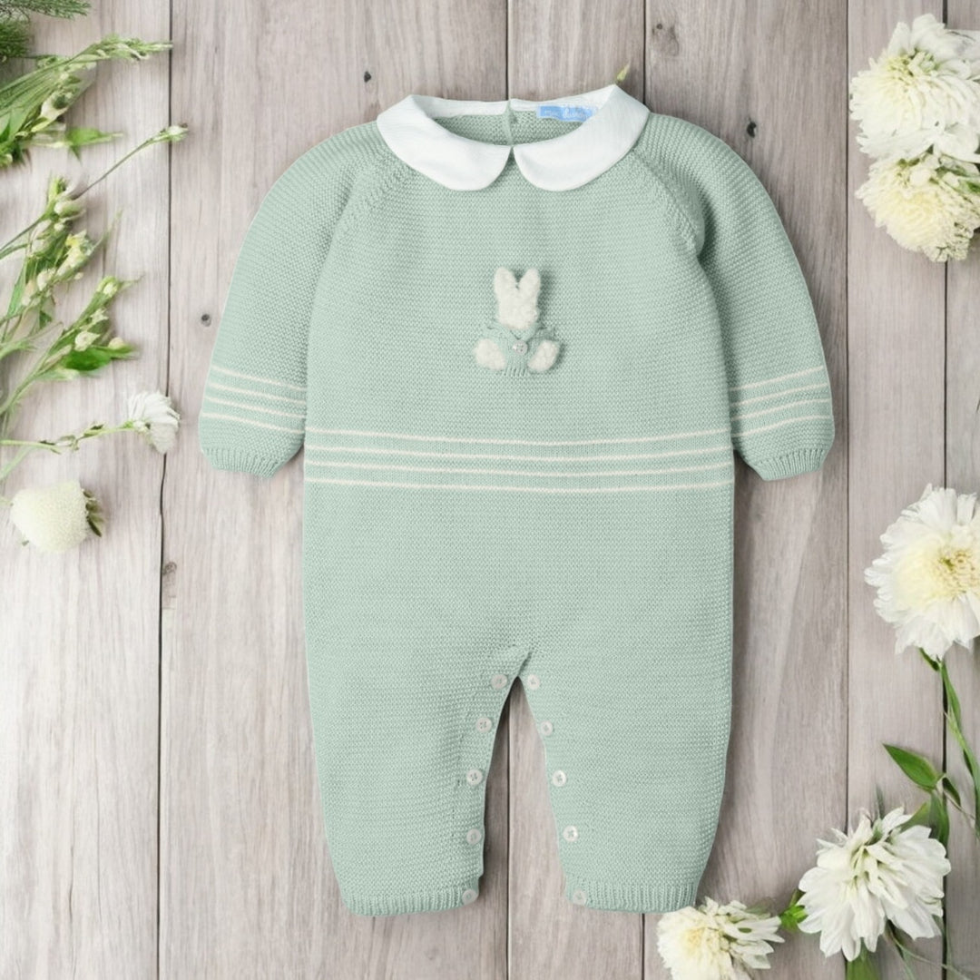 Mac ilusion Powder Green Knitted Bunny Romper