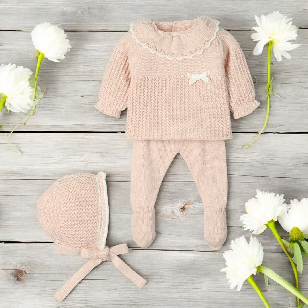 Mac Ilusion Nude & Cream Knitted Three Piece Set