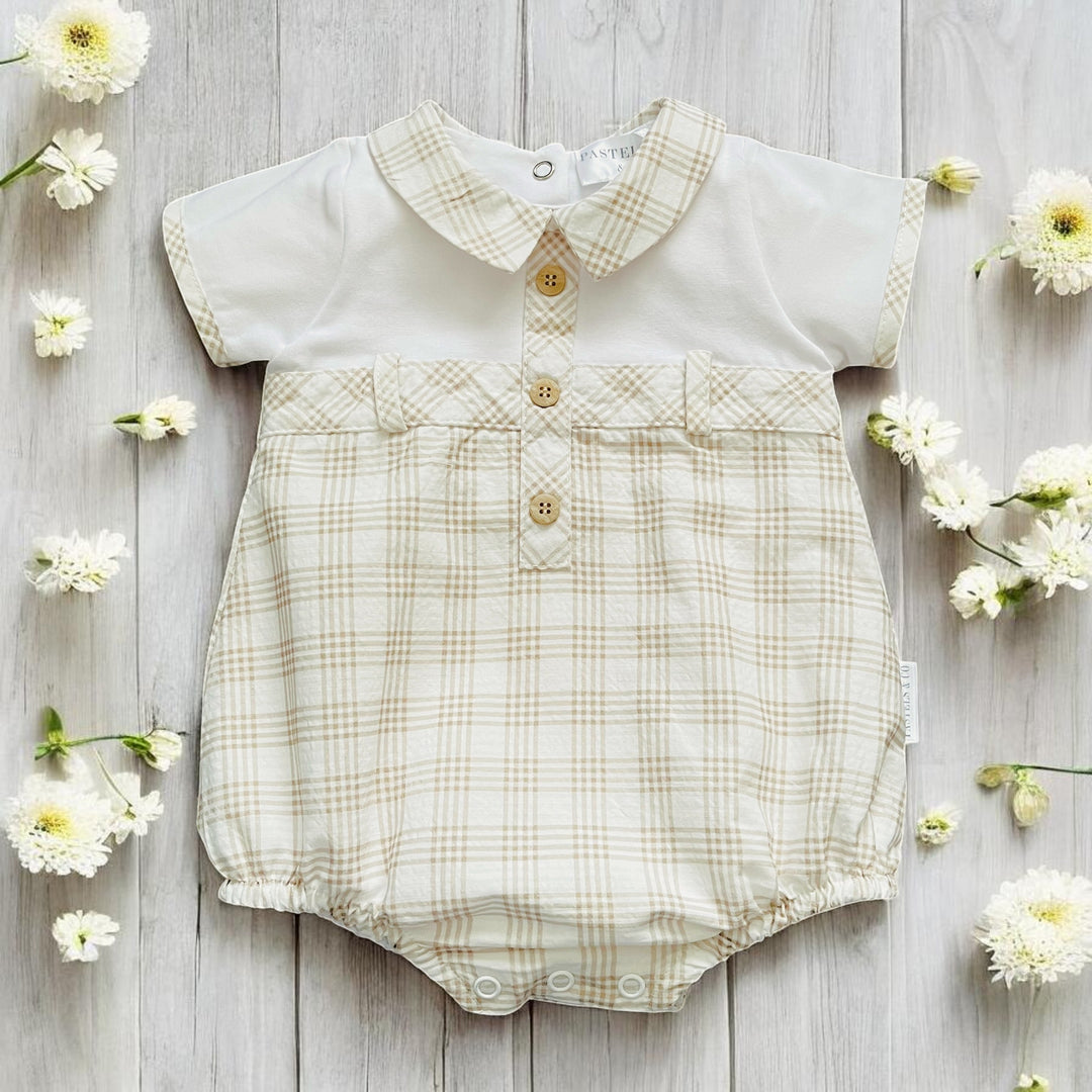 Pastels & Co "Alcaig" White & Beige Romper
