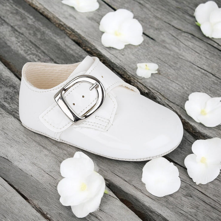 Baypods White Pre-Walker Patent Buckle Baypods
