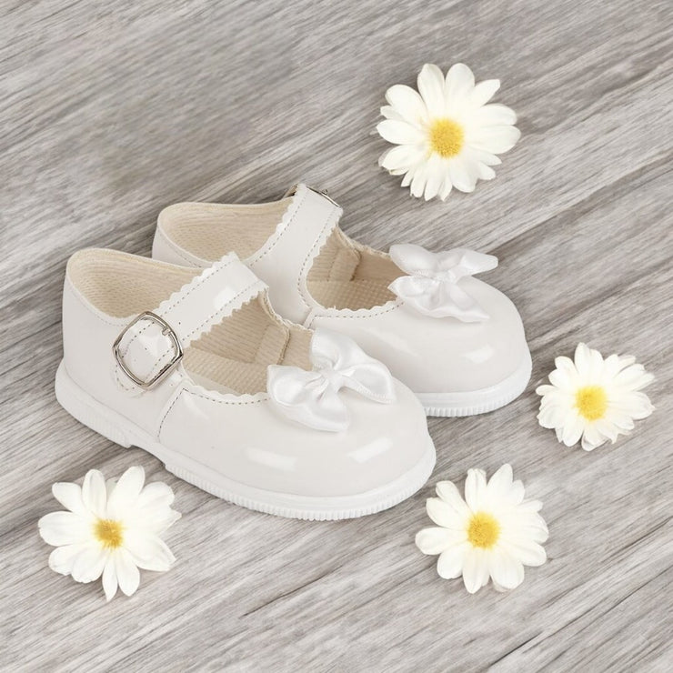 Baypods White Patent Ribbon First Walker Mary Jane Baypods