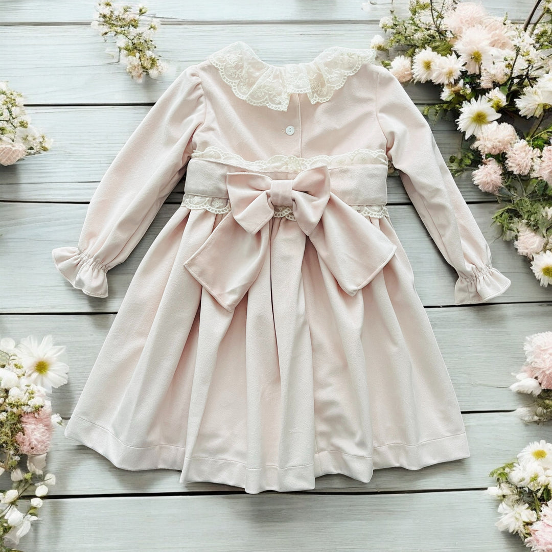 Pink Velvet & Lace Dress