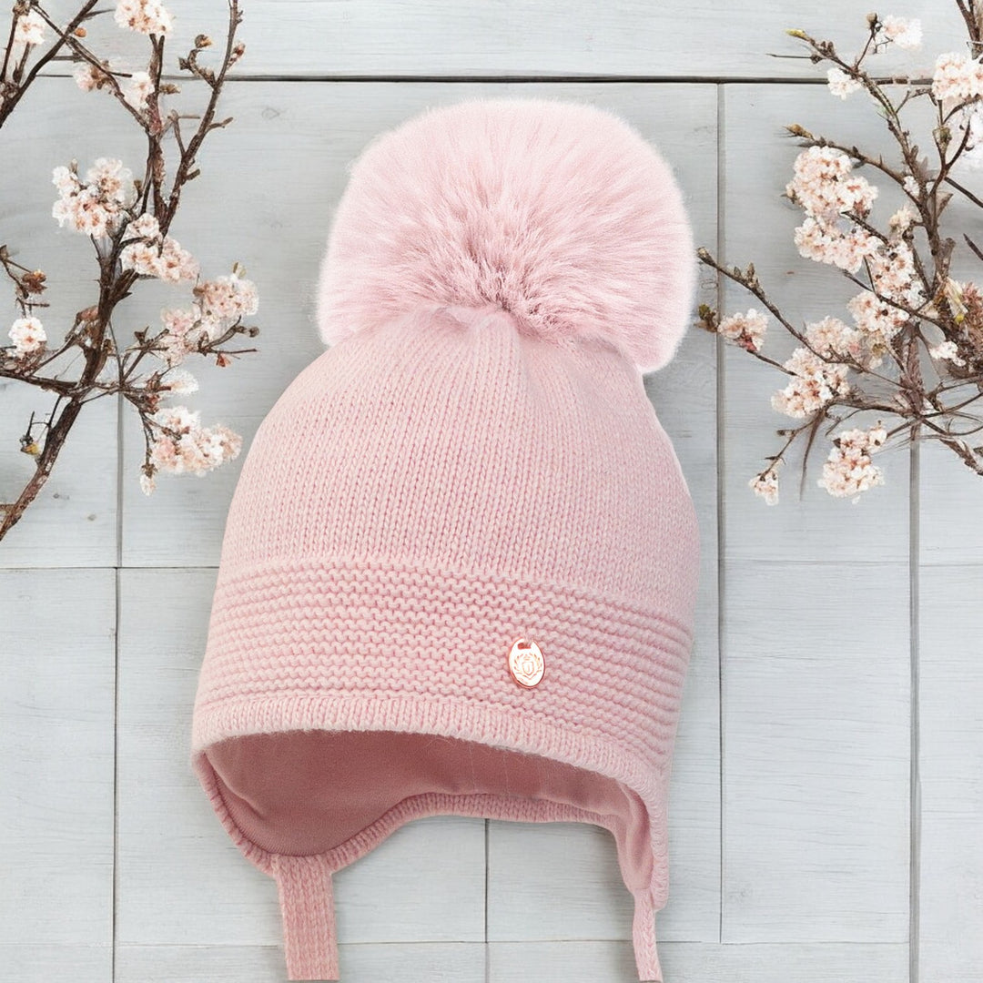 Balacar Pink Wool knitted Pom Pom Hat
