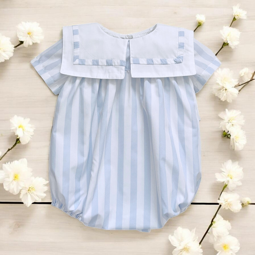Puro Mimo Blue & White Stripe Romper