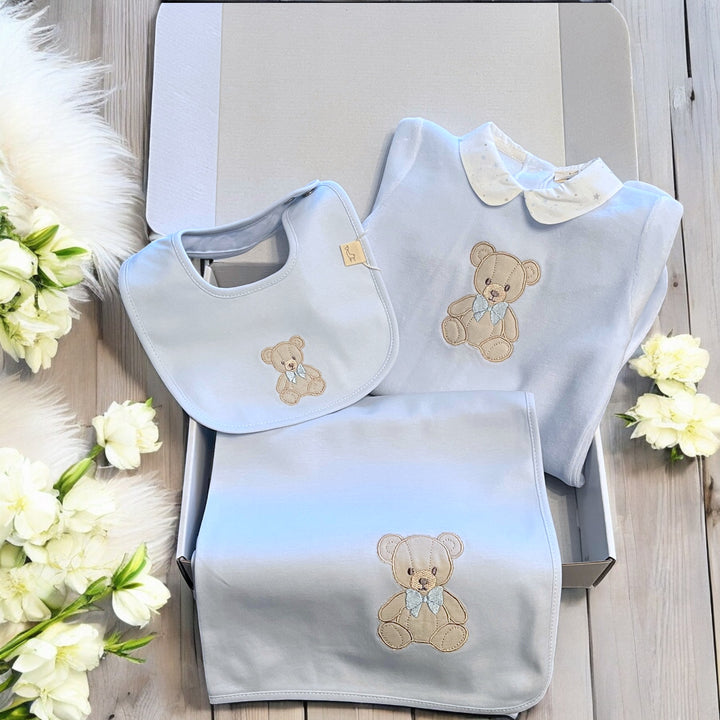 Baby Gi Blue Velour Teddy & Me Gift Set