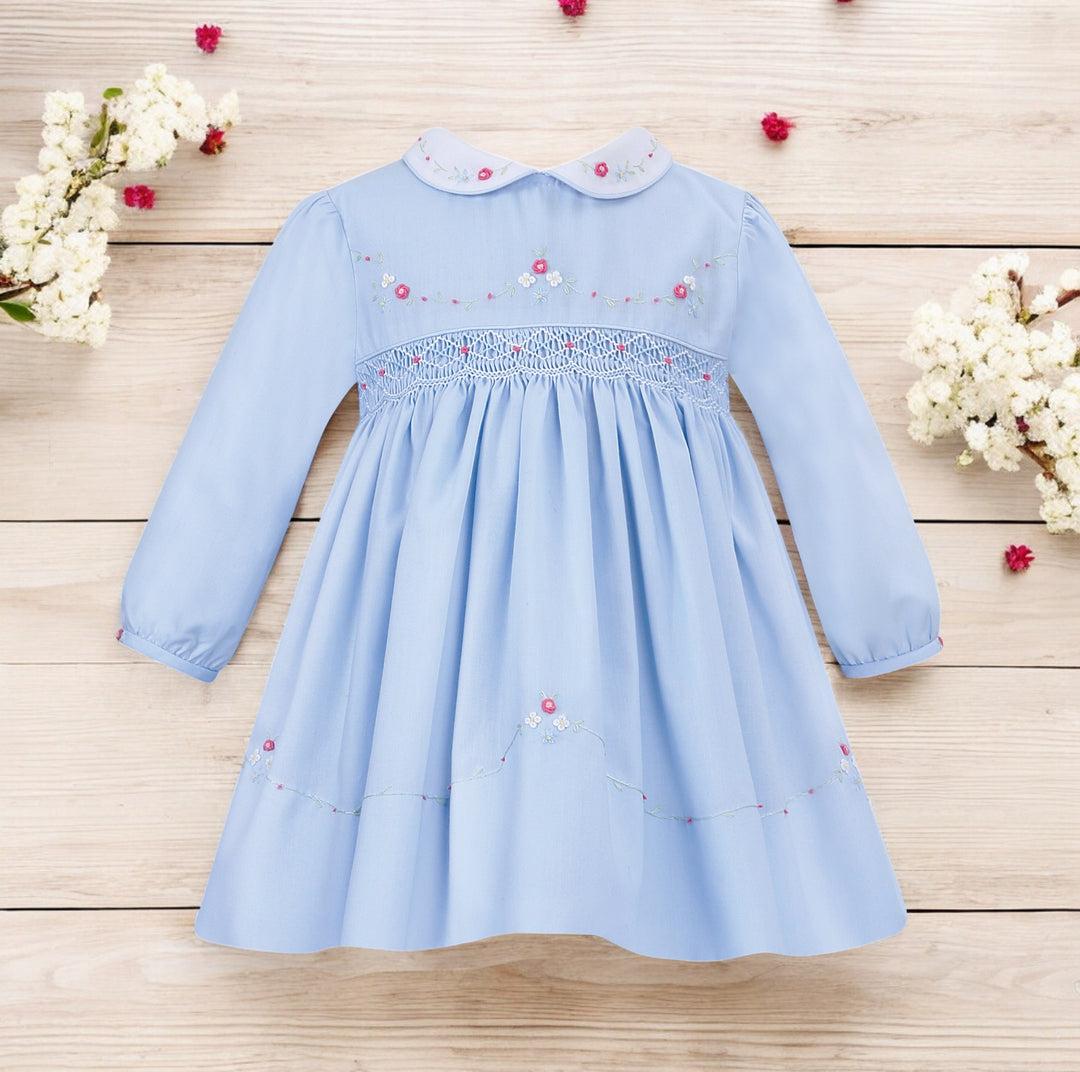 Sarah Louise Blue Smocked Dress