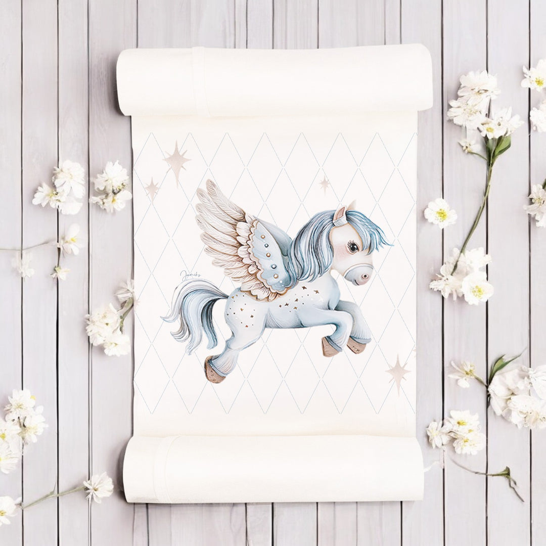Jamiks Ecru Velour Fairytale Pegasus Swaddle