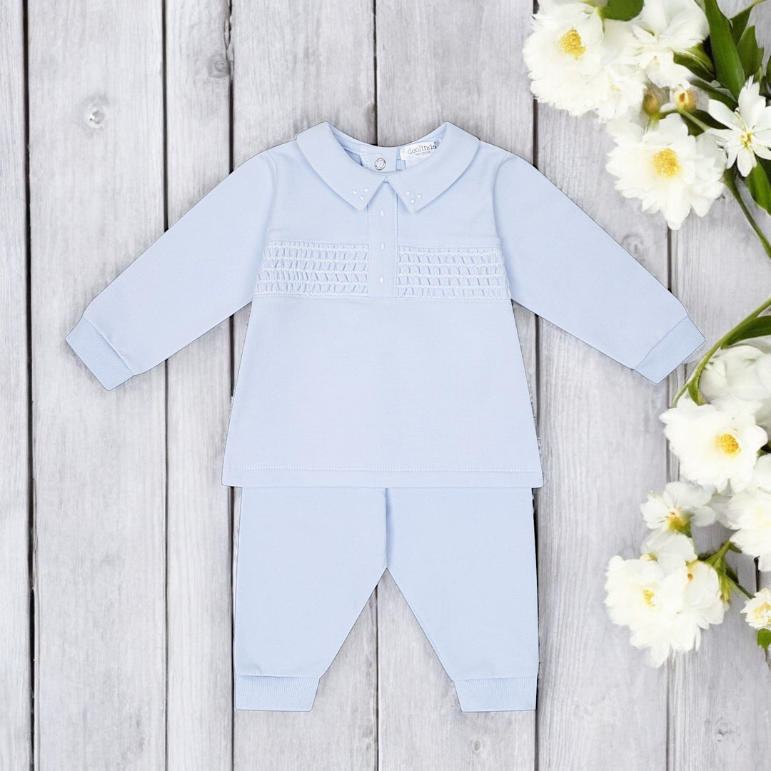 Deolinda Blue Smocked Leisure Set