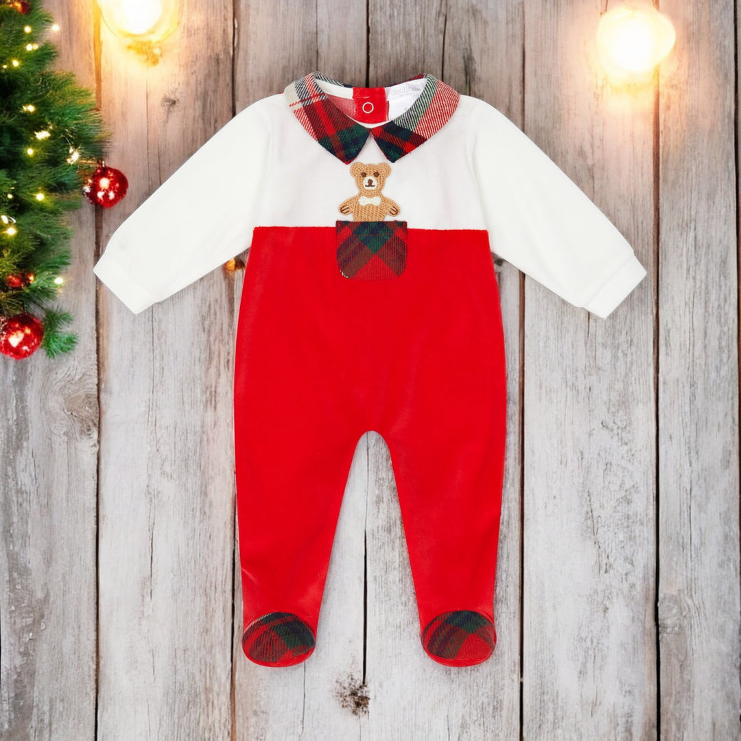 Deolinda Red & White Christmas Sleepsuit