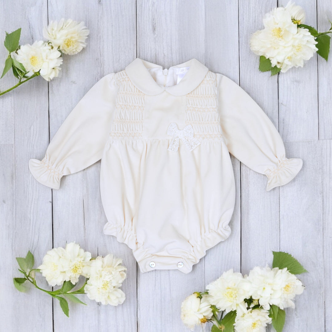 Deolinda Ivory Smocked Romper