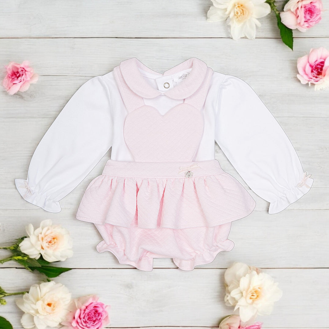 Deolinda White Blouse & Pink Romper