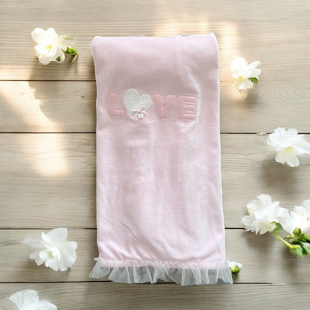 Deolinda Pink Velour "Love" Shawl