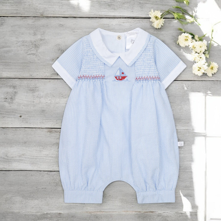 Deolinda Blue & White Pin Stripe Romper