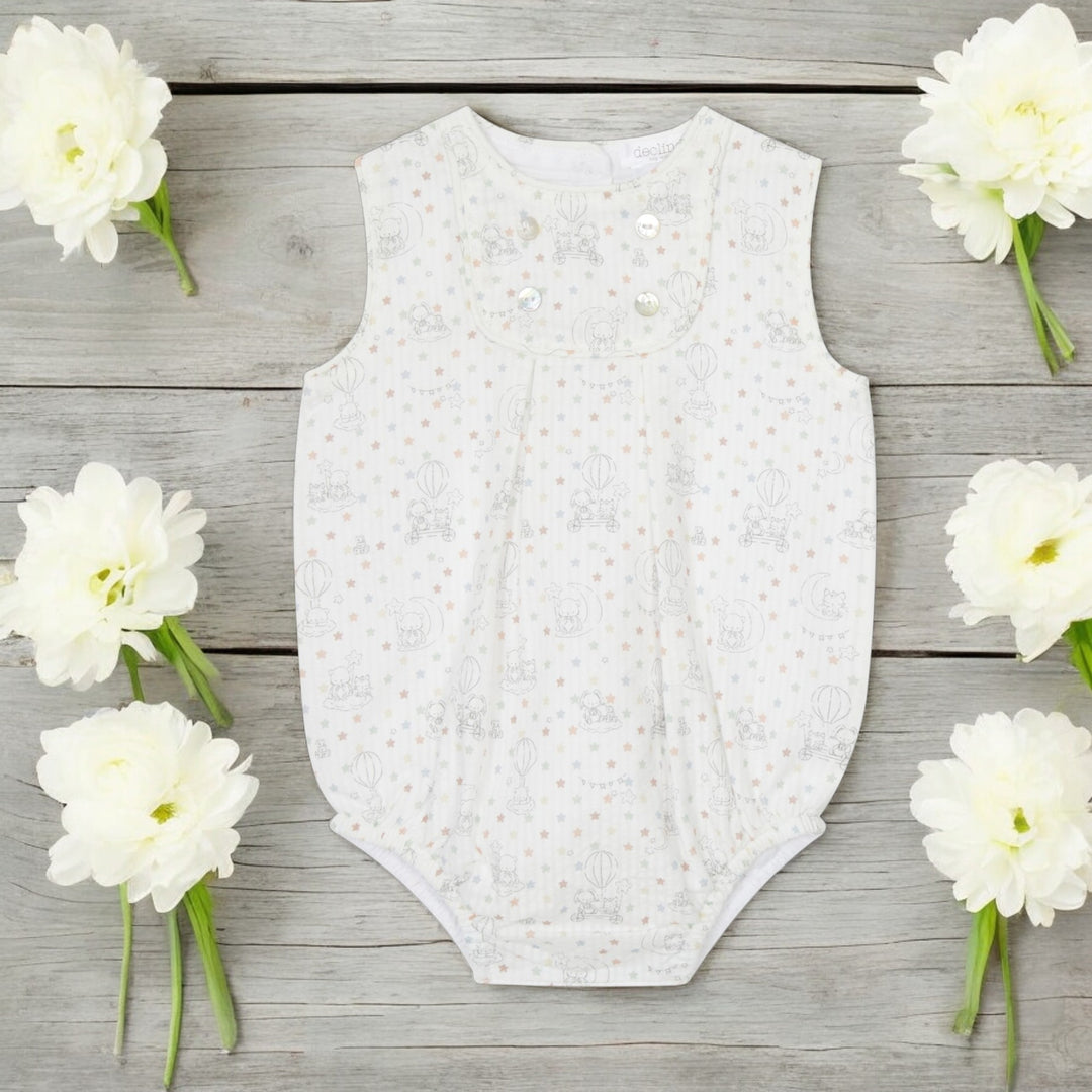 Deolinda White Bear Print Romper